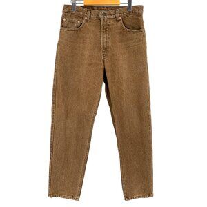 Levi's Jeans Mens 34x30 Brown Tan Tapered Staight Rigid Made in USA 100% Cotton
